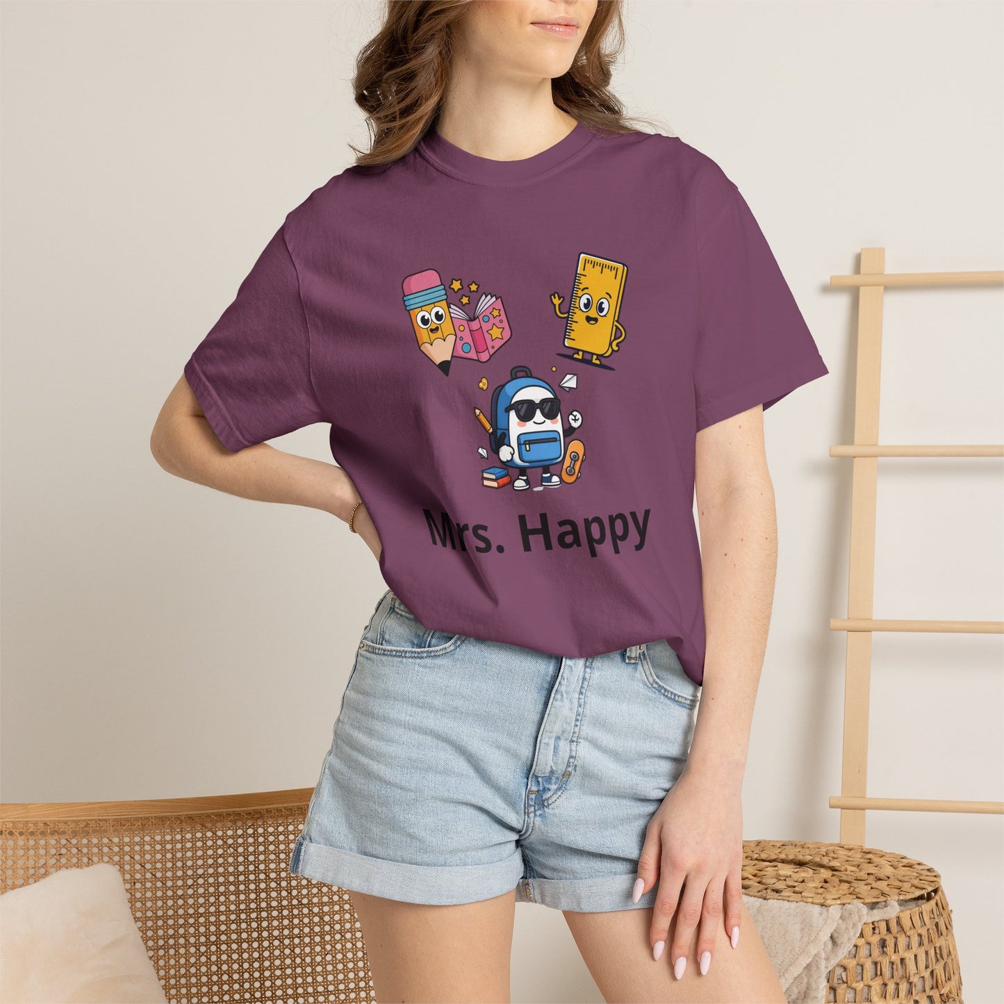 Mrs. Happy Cute Snack Characters T-Shirt