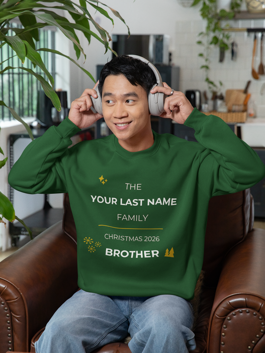 Personalized Family Christmas Sweatshirt — Brother Matching Crewneck (Add Last Name)