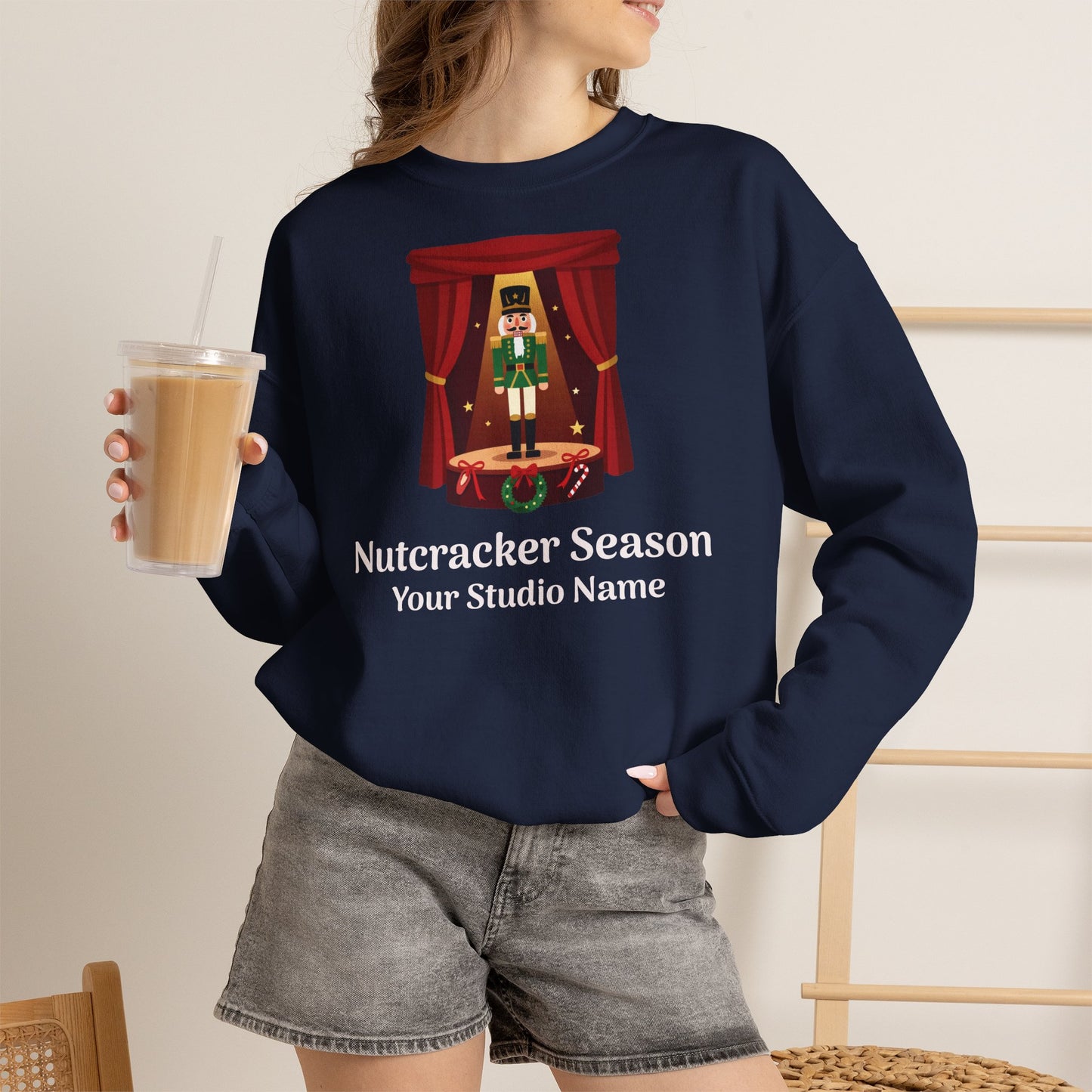 Personalized Nutcracker Season Sweatshirt — Nutcracker on Stage Dance Studio Crewneck (Add Studio Name)