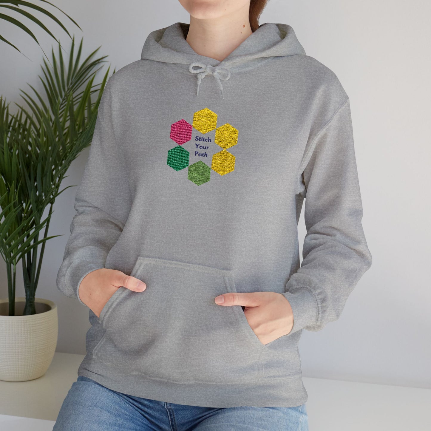 Hexagon Floral Hoodie — "Bloom Where You Are Planted"