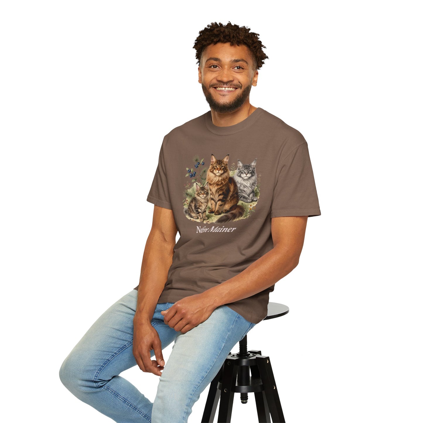 Personalized Maine Coon Cat Shirt — Custom Text Trio Tee