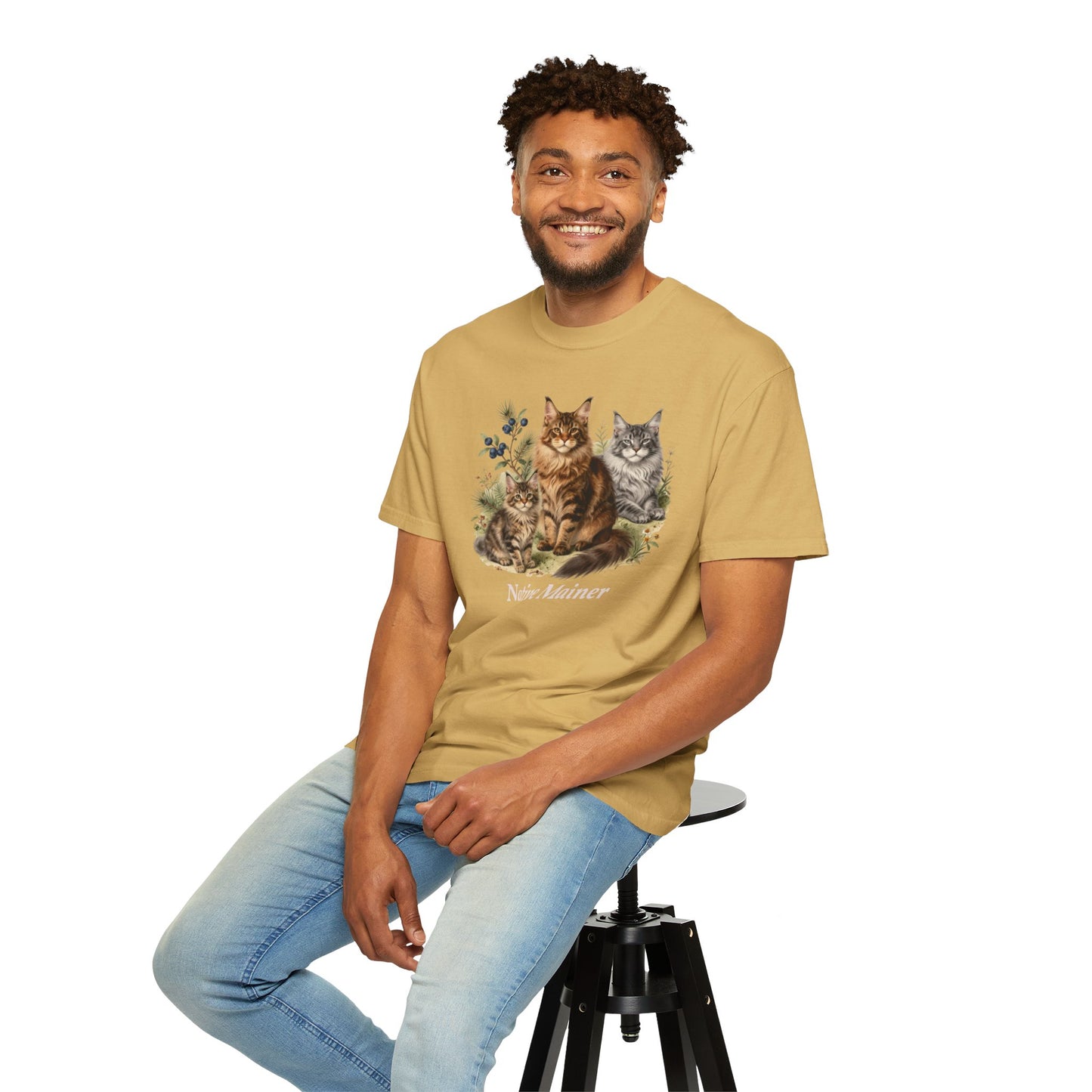 Personalized Maine Coon Cat Shirt — Custom Text Trio Tee