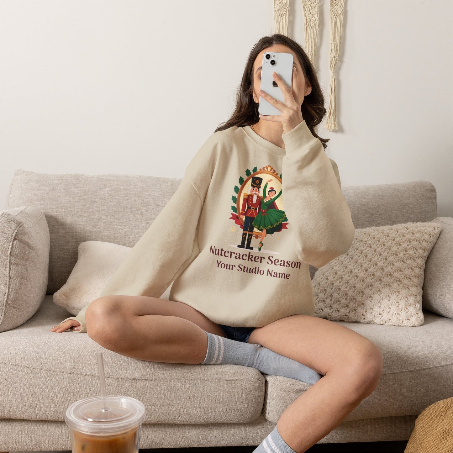 Personalized Nutcracker Season Sweatshirt — Nutcracker & Ballerina Dance Studio Crewneck (Add Studio Name)