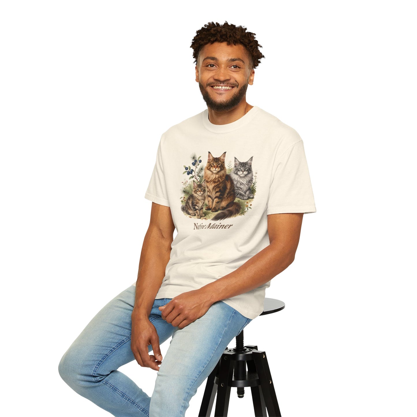 Personalized Maine Coon Cat Shirt — Custom Text Trio Tee