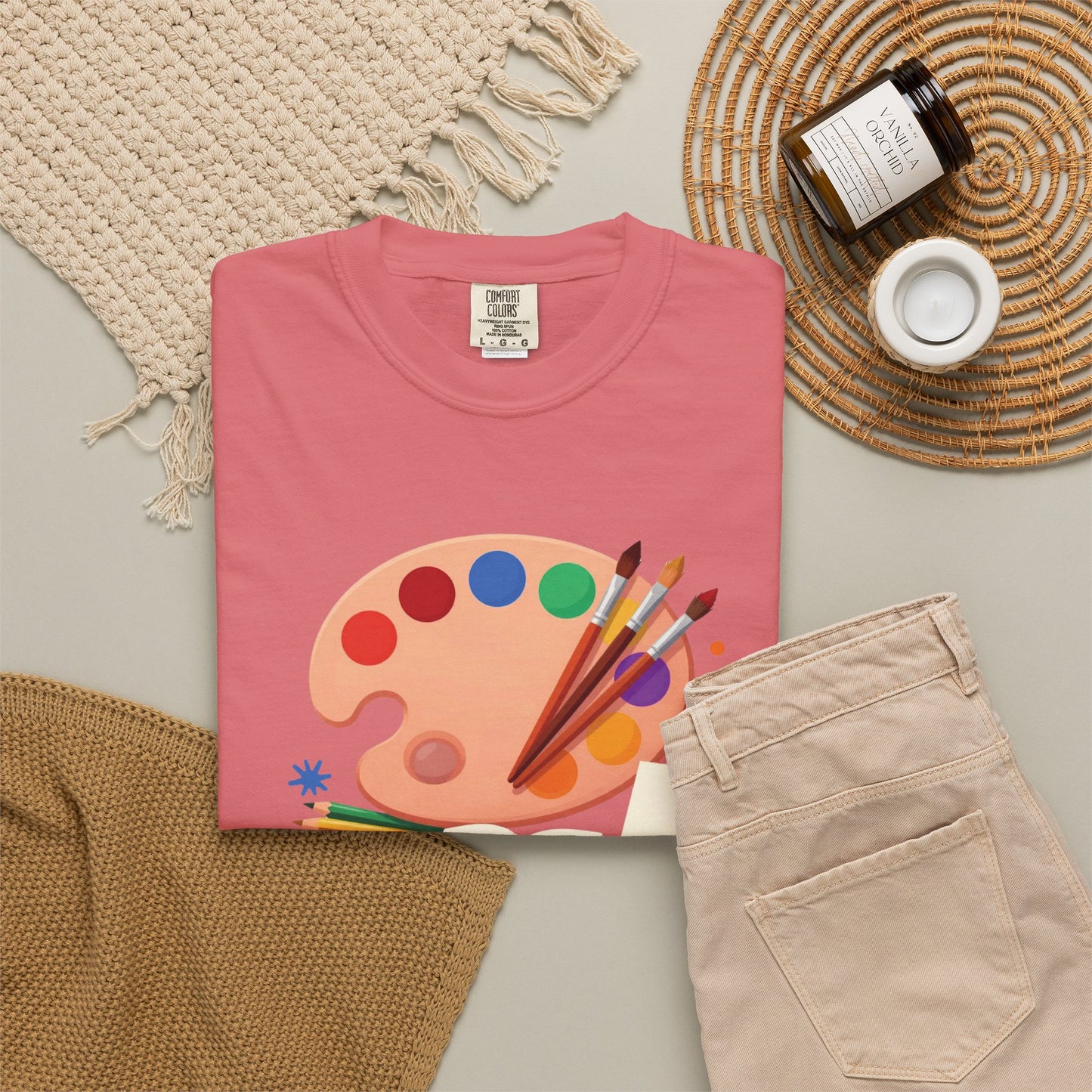 Personalized Artist Palette Tee — Art Teacher & Painter Gift (Add Your Name)