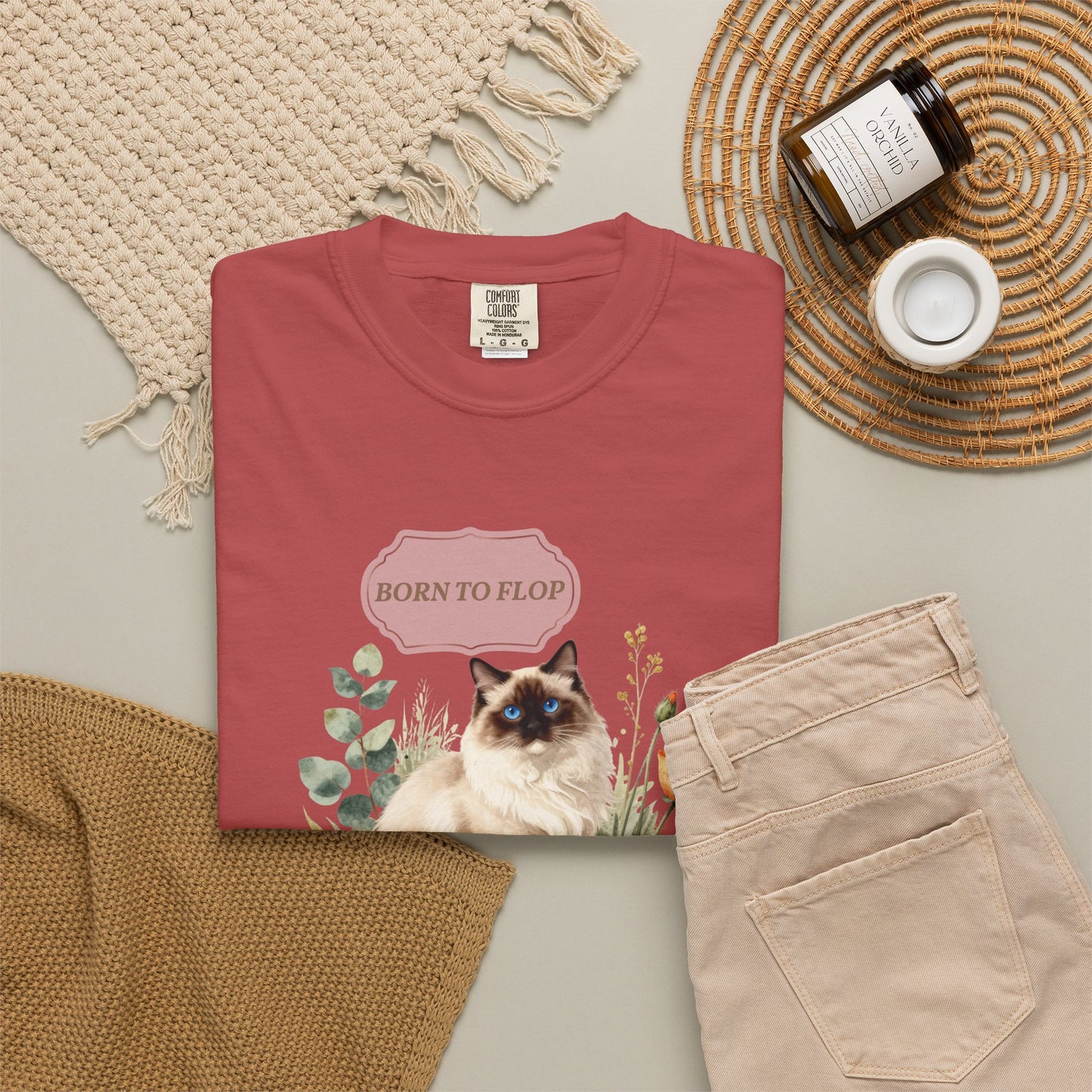 Personalized Ragdoll Cat Shirt — Custom Text Floral Tee