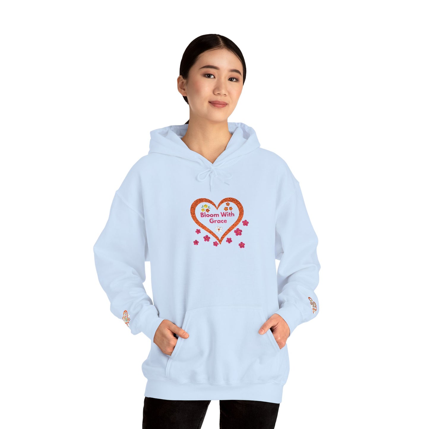 Bloom With Grace Floral Hoodie — Inspirational Heart