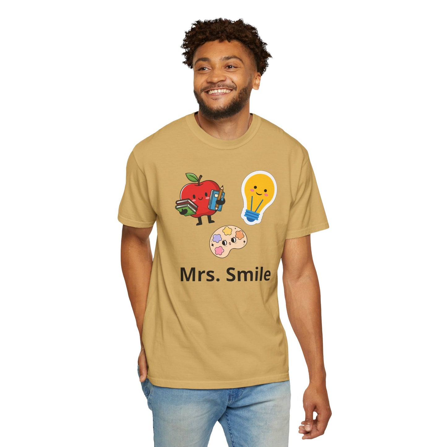 Custom Text Teacher Shirt — Personalized Apple & Lightbulb Tee