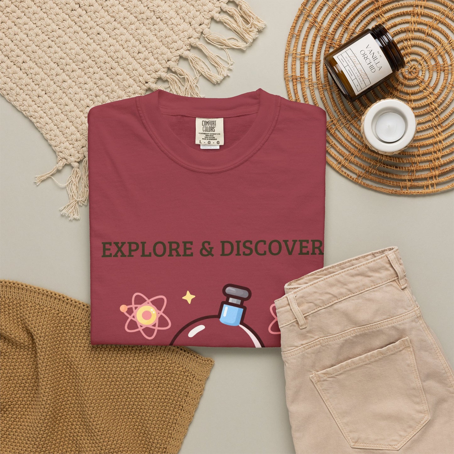 Explore & Discover Science T-Shirt — Cute Kawaii Lab Robot Tee