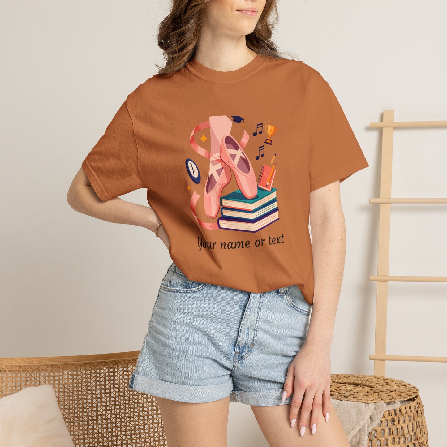Personalized Ballet & Books Tee — Dance Recital & Book Lover Gift (Add Your Name)