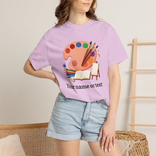 Personalized Artist Palette Tee — Art Teacher & Painter Gift (Add Your Name)