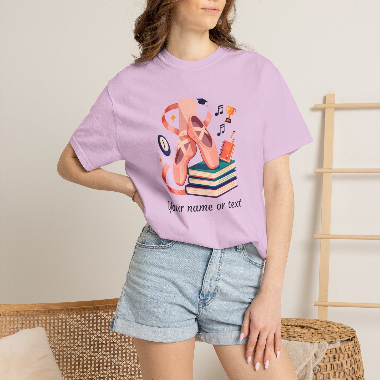 Personalized Ballet & Books Tee — Dance Recital & Book Lover Gift (Add Your Name)