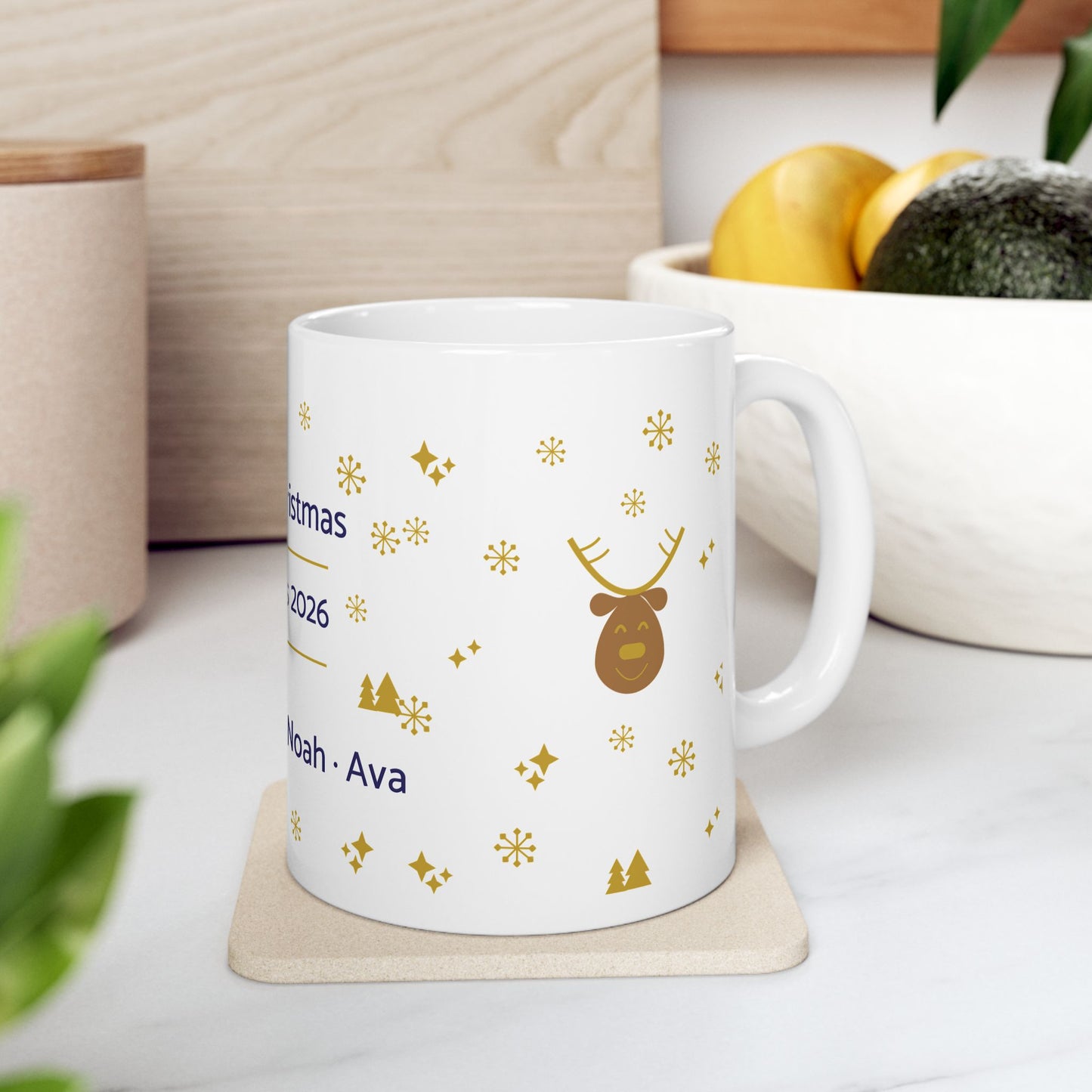 Personalized Nana Christmas Mug with Grandkids Names — Custom Grandma Gift