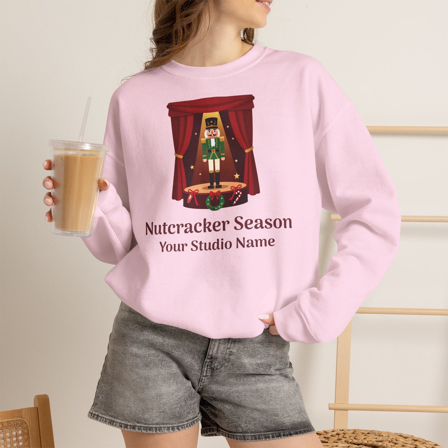 Personalized Nutcracker Season Sweatshirt — Nutcracker on Stage Dance Studio Crewneck (Add Studio Name)