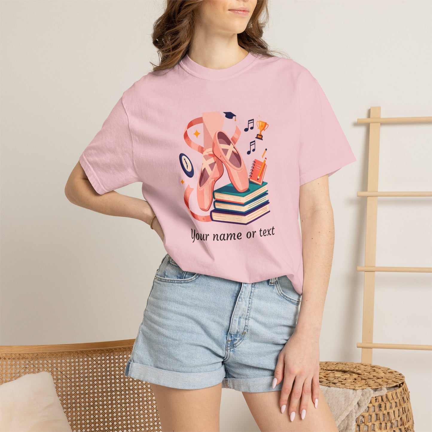 Personalized Ballet & Books Tee — Dance Recital & Book Lover Gift (Add Your Name)