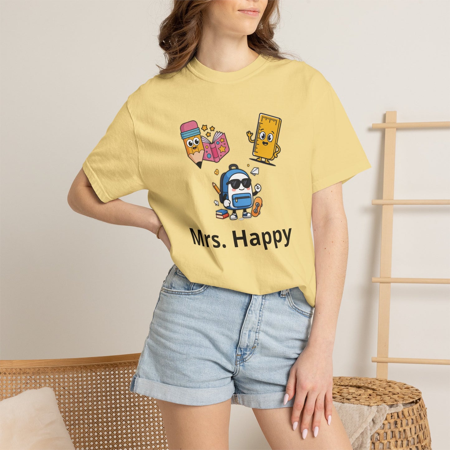 Mrs. Happy Cute Snack Characters T-Shirt
