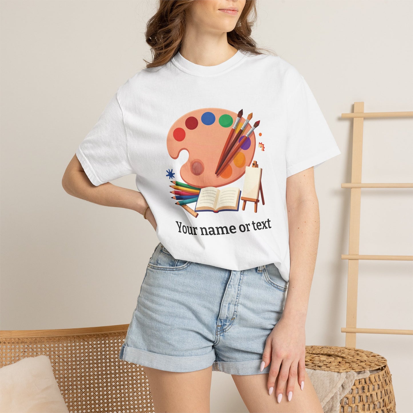 Personalized Artist Palette Tee — Art Teacher & Painter Gift (Add Your Name)