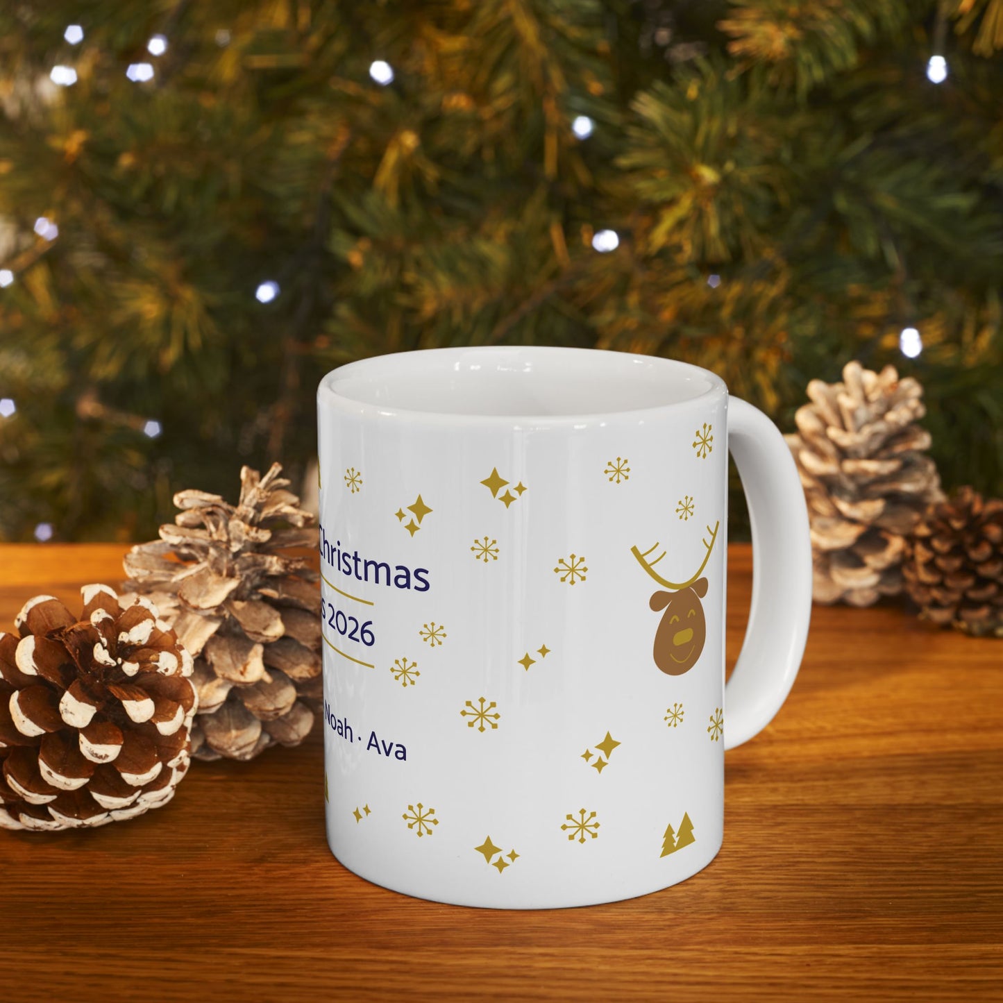 Personalized Grandma Christmas Mug with Grandkids Names — Custom Nana Gift