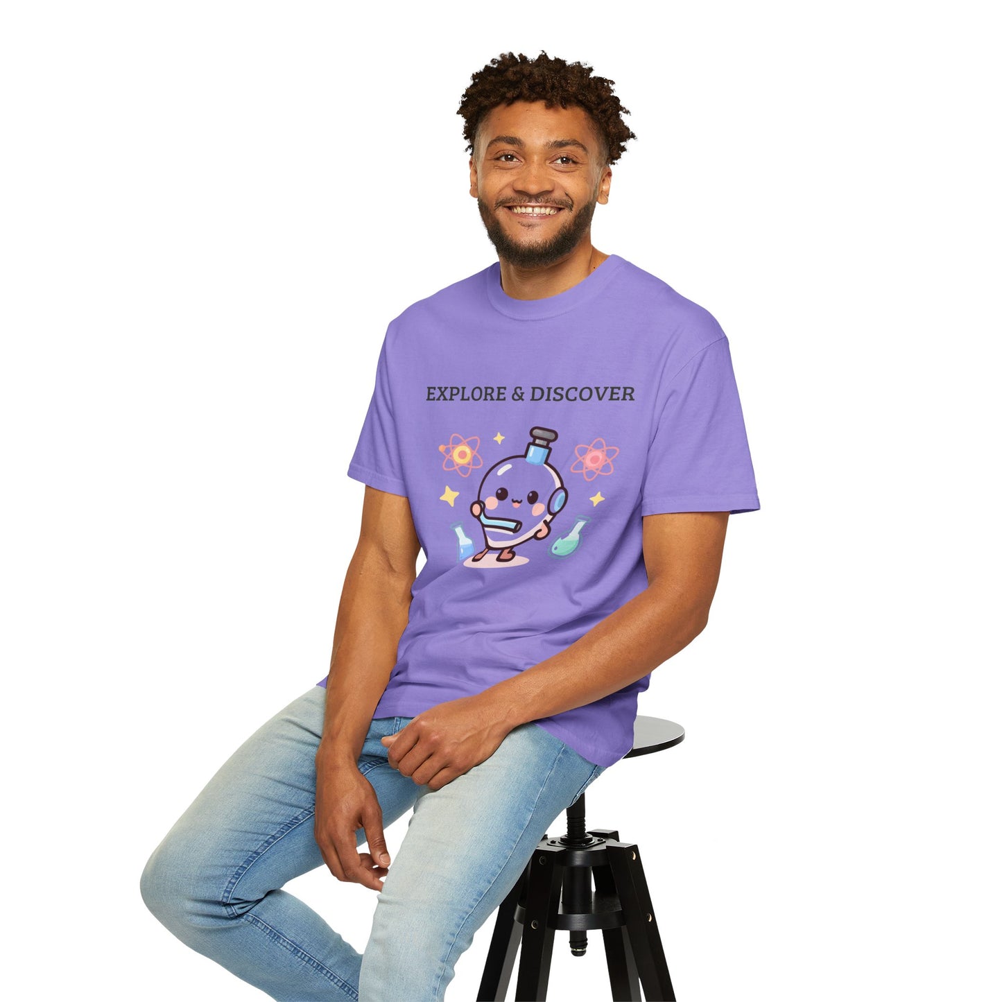 Explore & Discover Science T-Shirt — Cute Kawaii Lab Robot Tee