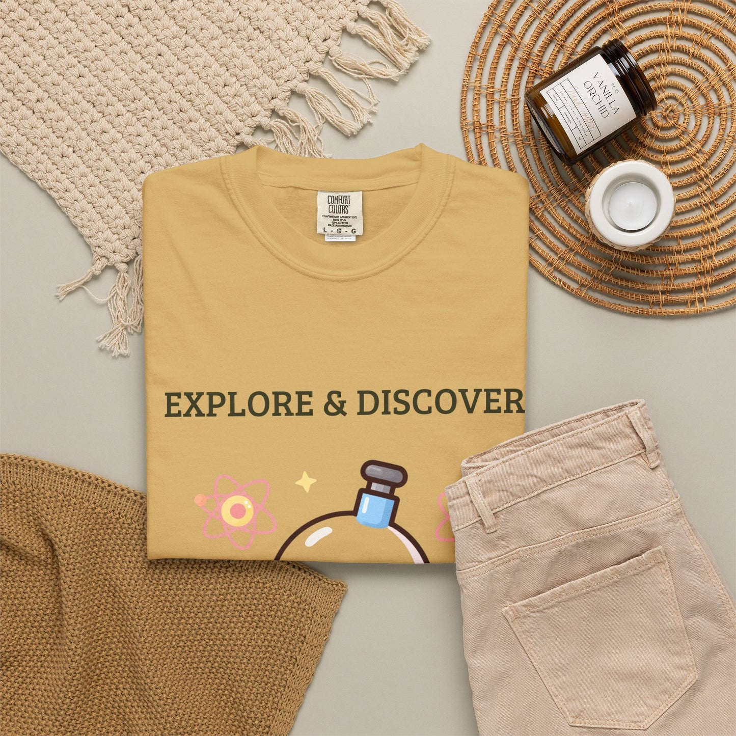 Explore & Discover Science T-Shirt — Cute Kawaii Lab Robot Tee