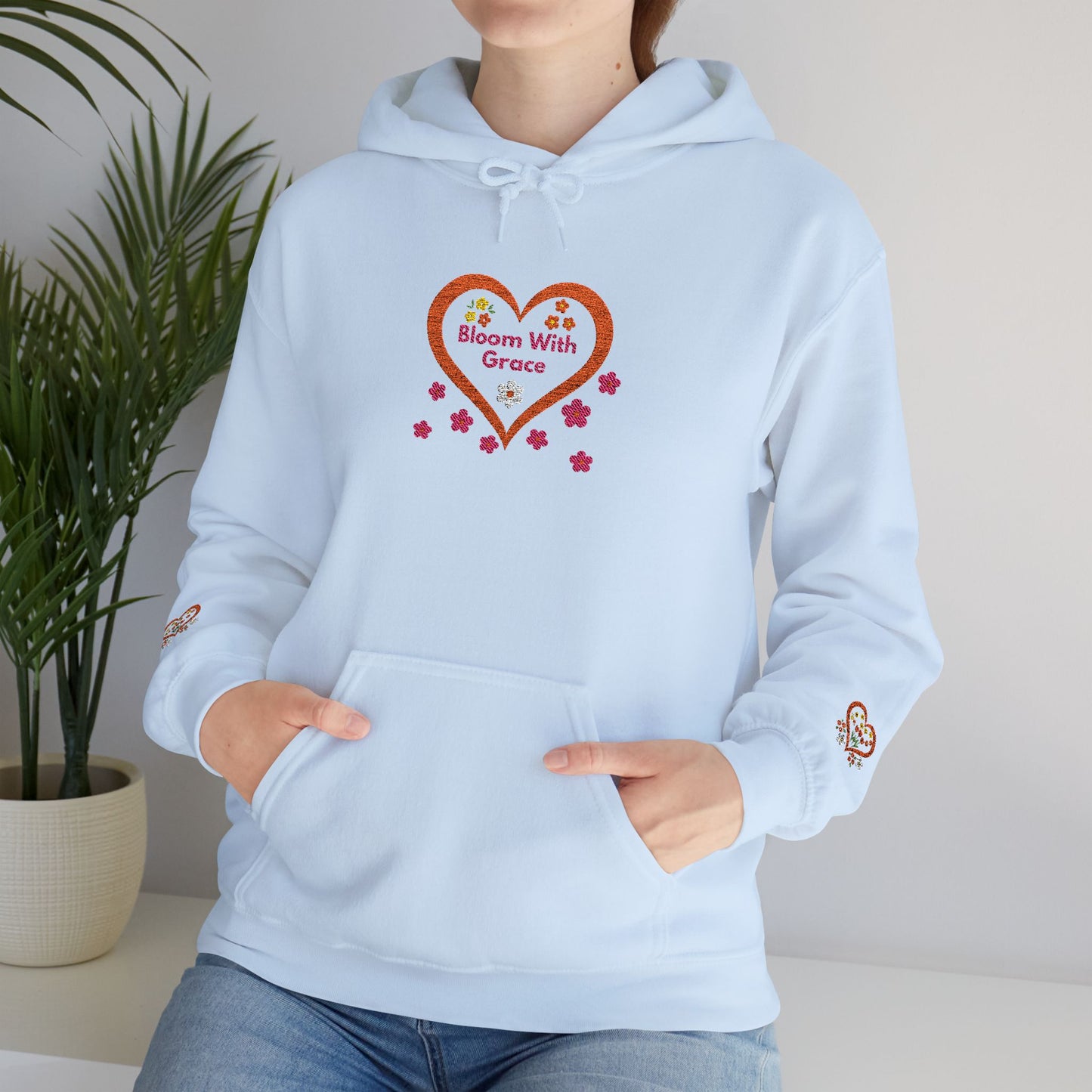 Bloom With Grace Floral Hoodie — Inspirational Heart