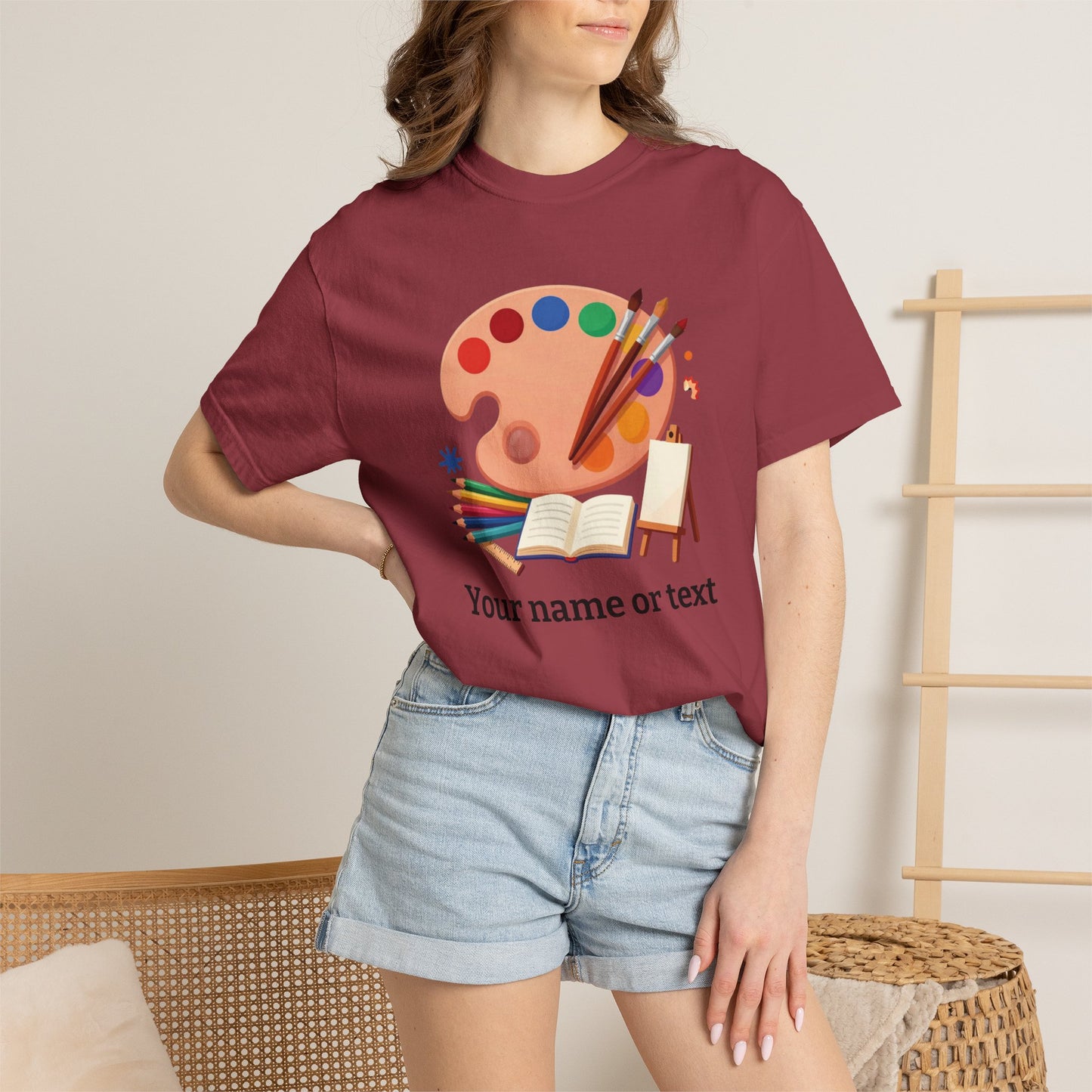 Personalized Artist Palette Tee — Art Teacher & Painter Gift (Add Your Name)