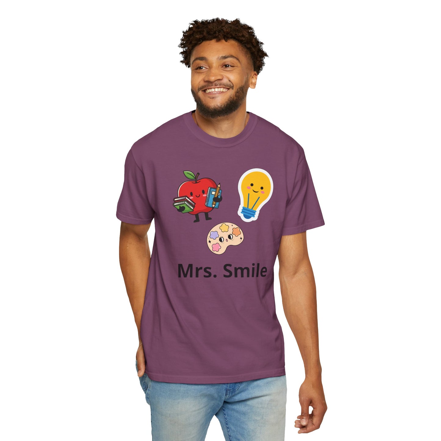Custom Text Teacher Shirt — Personalized Apple & Lightbulb Tee