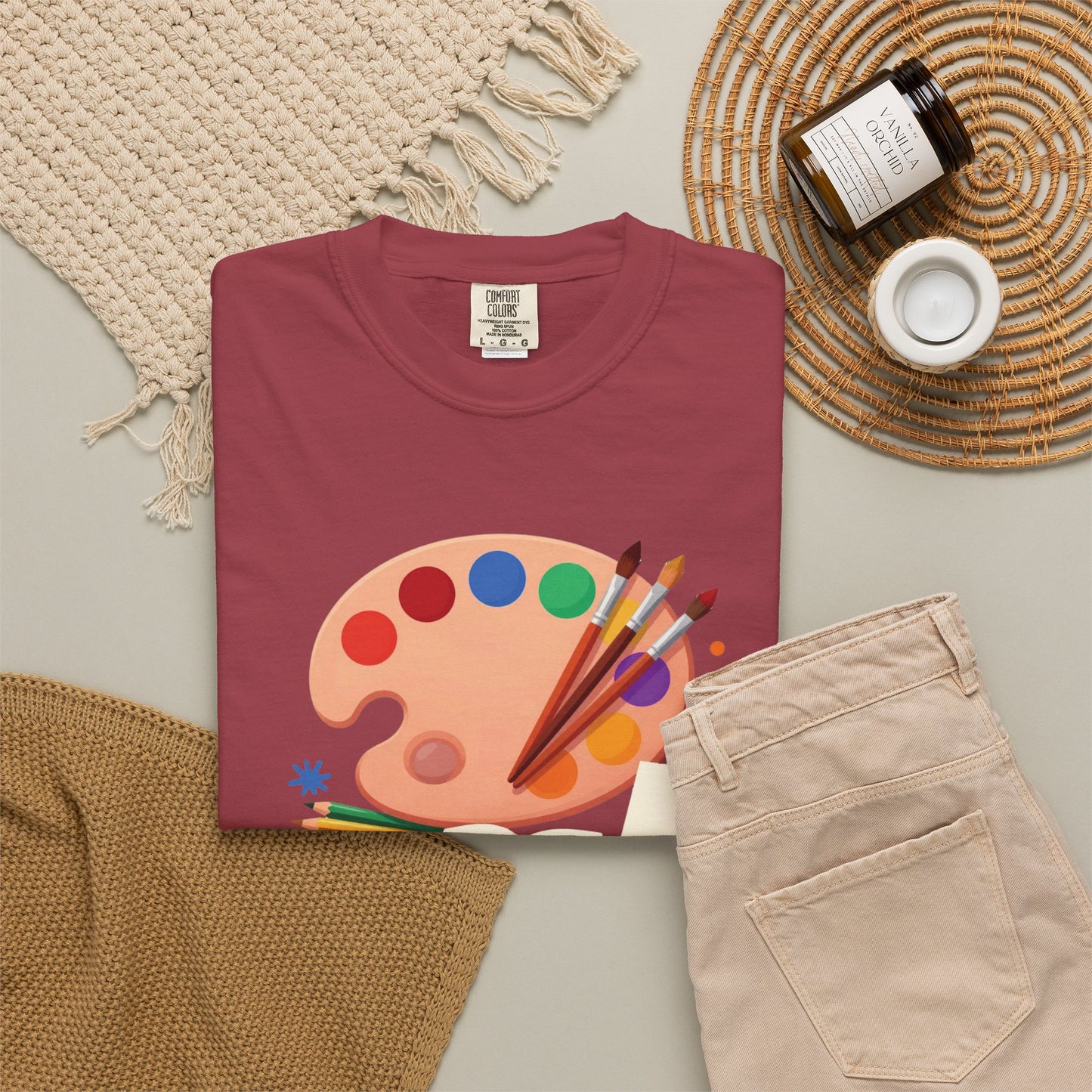 Personalized Artist Palette Tee — Art Teacher & Painter Gift (Add Your Name)