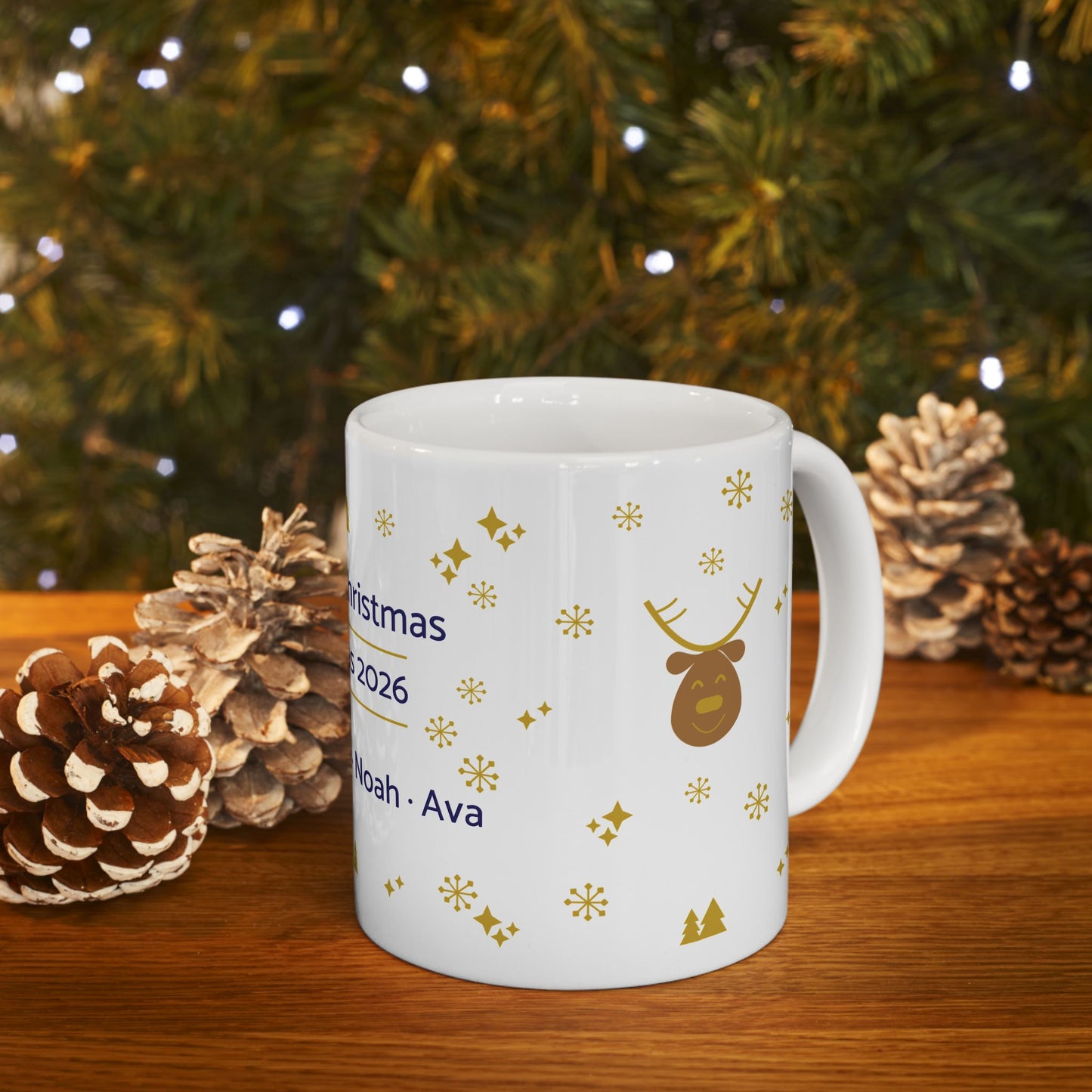 Personalized Abuela Christmas Mug with Grandkids Names — Custom Family Gift