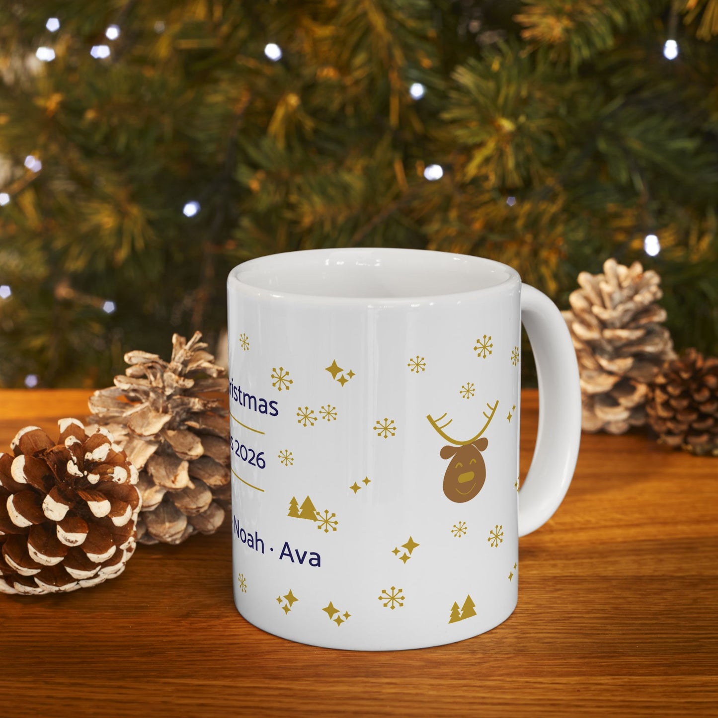 Personalized Nana Christmas Mug with Grandkids Names — Custom Grandma Gift