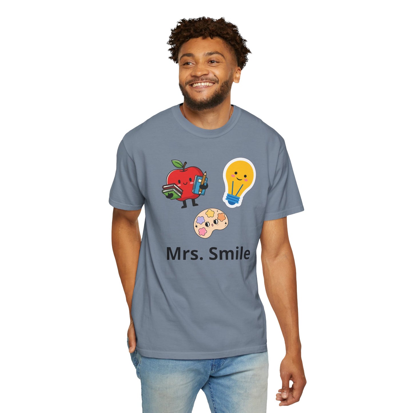 Custom Text Teacher Shirt — Personalized Apple & Lightbulb Tee