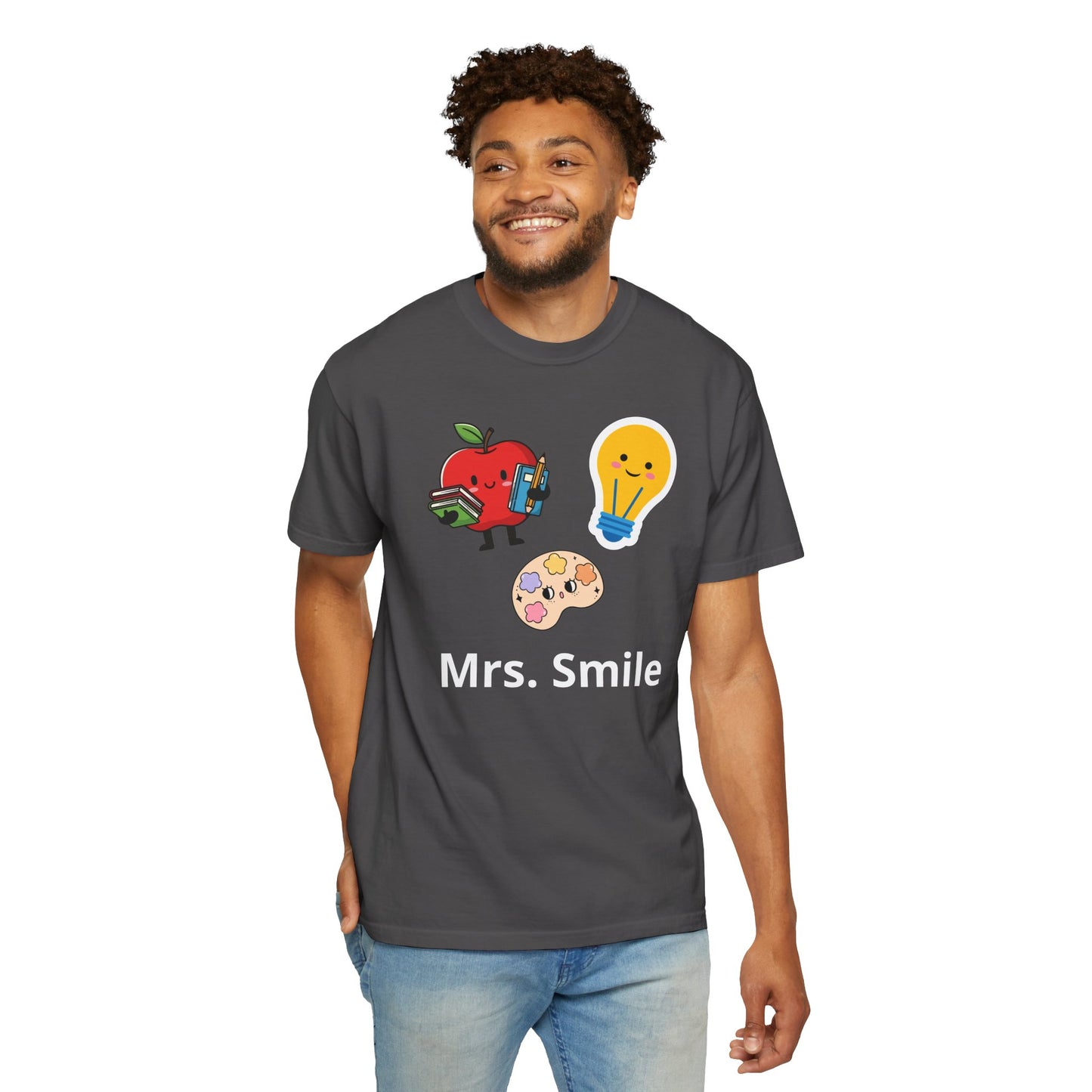 Custom Text Teacher Shirt — Personalized Apple & Lightbulb Tee