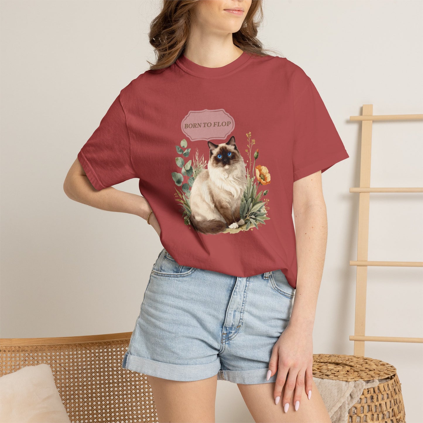 Personalized Ragdoll Cat Shirt — Custom Text Floral Tee