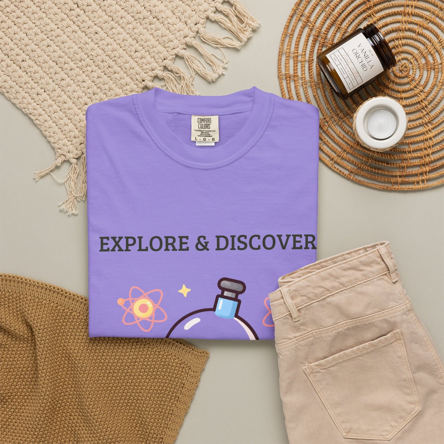 Explore & Discover Science T-Shirt — Cute Kawaii Lab Robot Tee