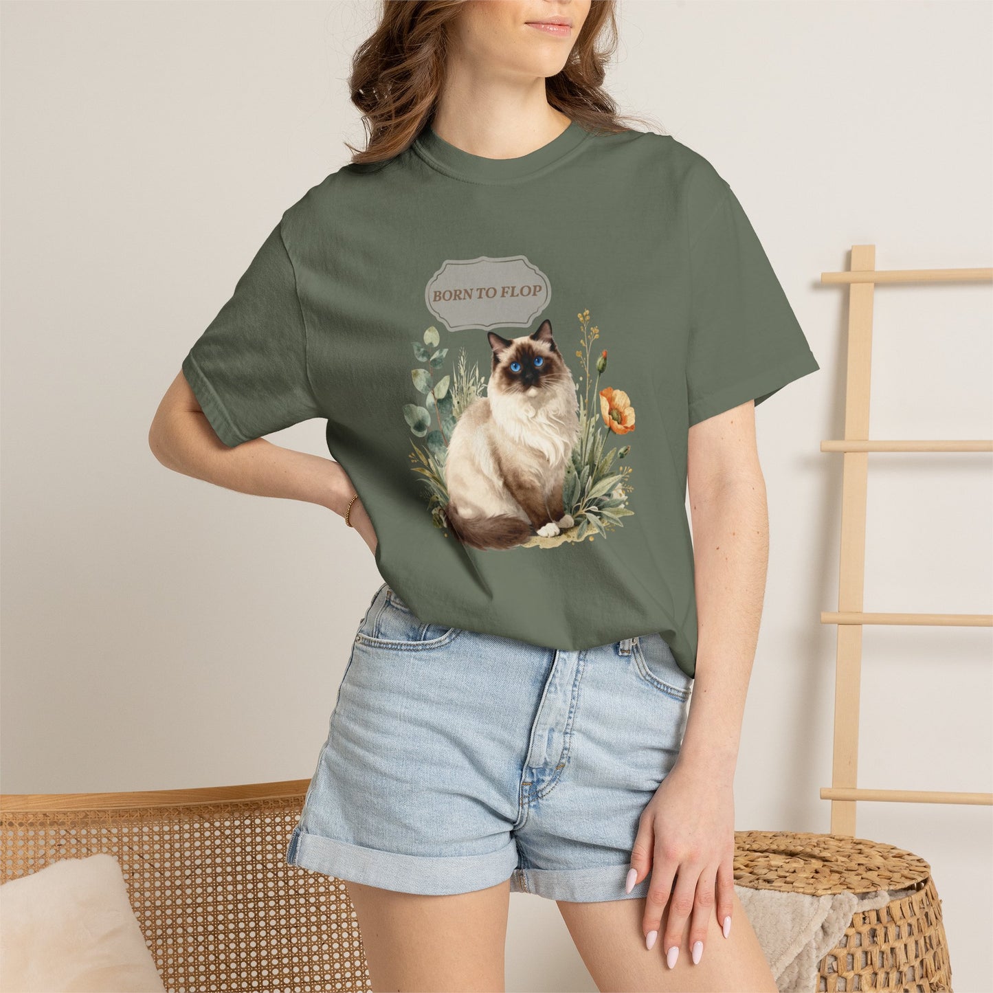 Personalized Ragdoll Cat Shirt — Custom Text Floral Tee