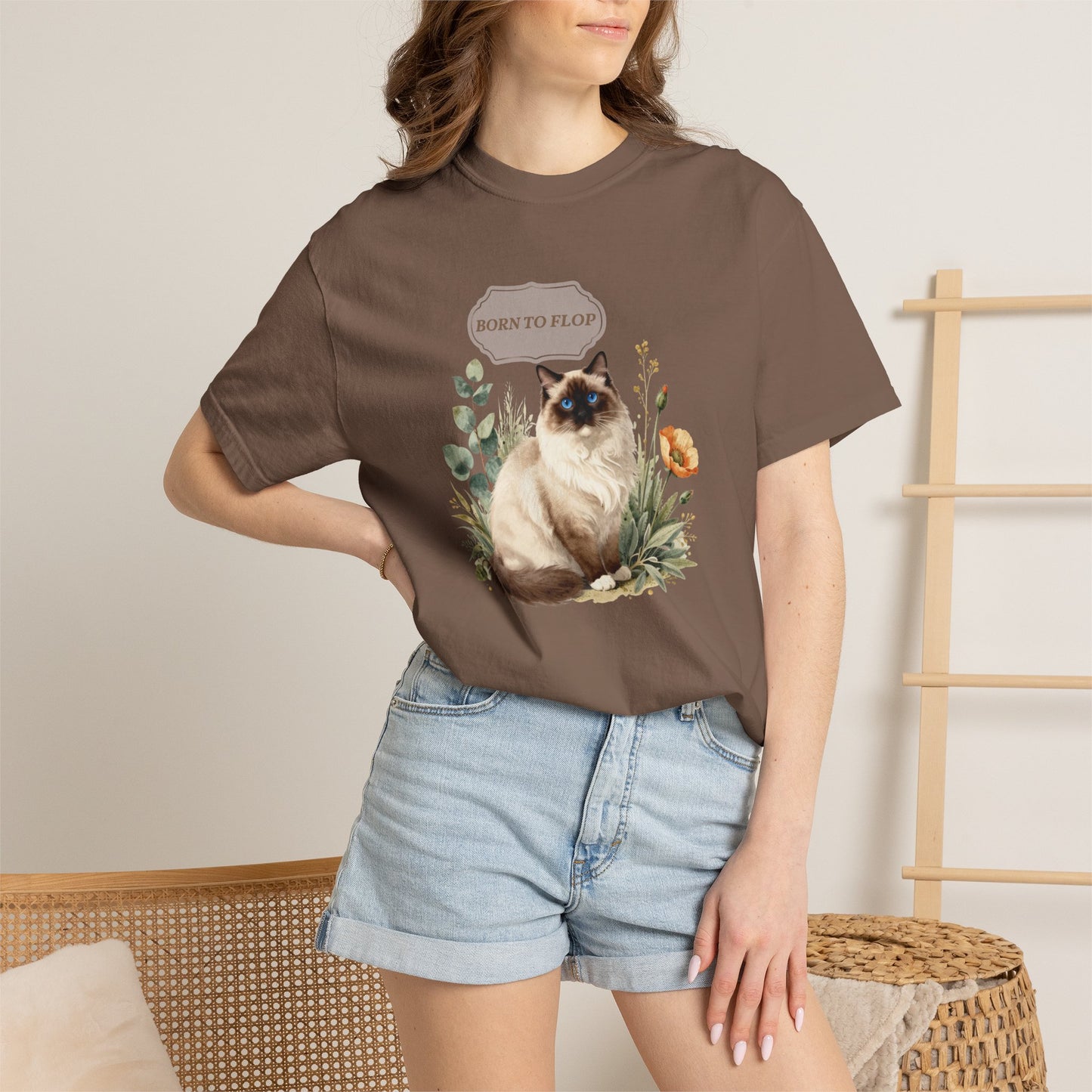 Personalized Ragdoll Cat Shirt — Custom Text Floral Tee