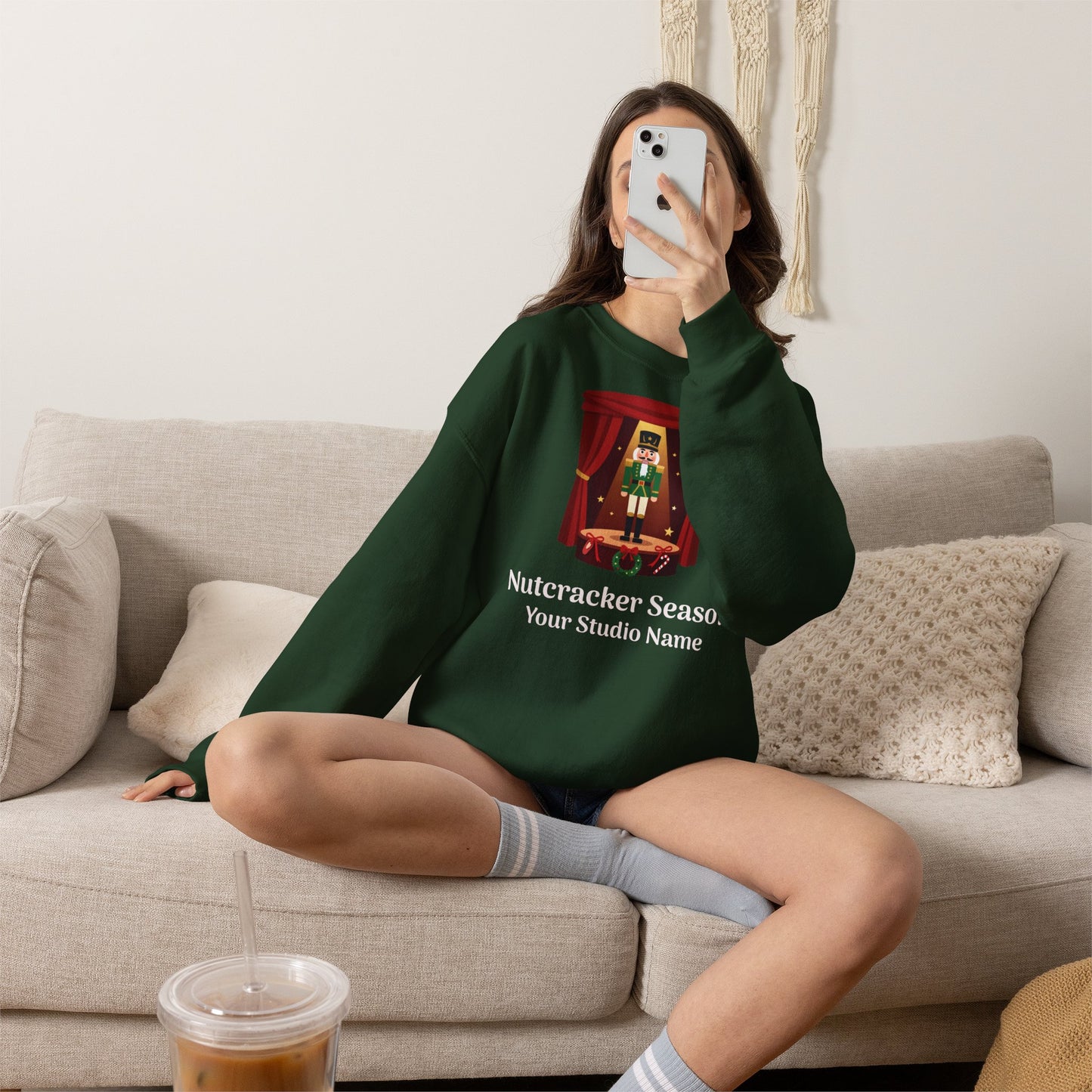 Personalized Nutcracker Season Sweatshirt — Nutcracker on Stage Dance Studio Crewneck (Add Studio Name)