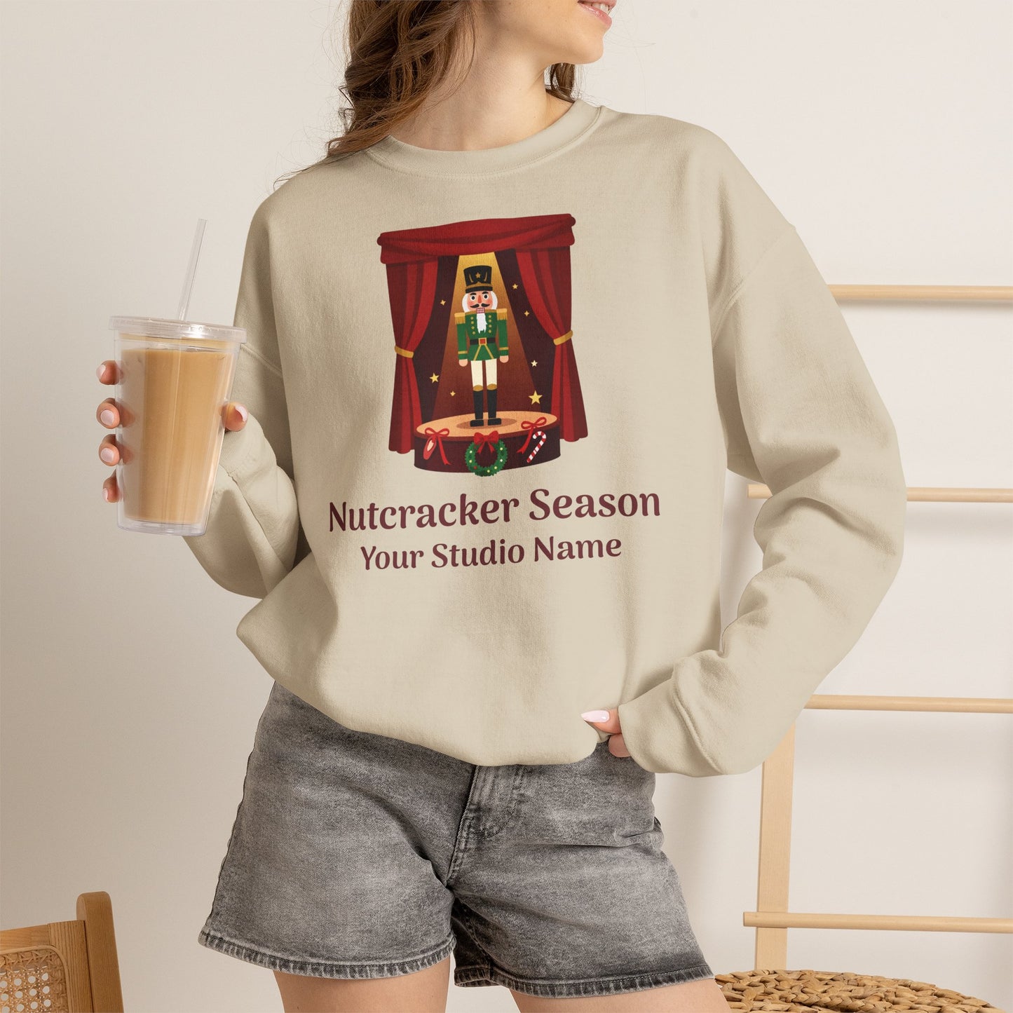 Personalized Nutcracker Season Sweatshirt — Nutcracker on Stage Dance Studio Crewneck (Add Studio Name)