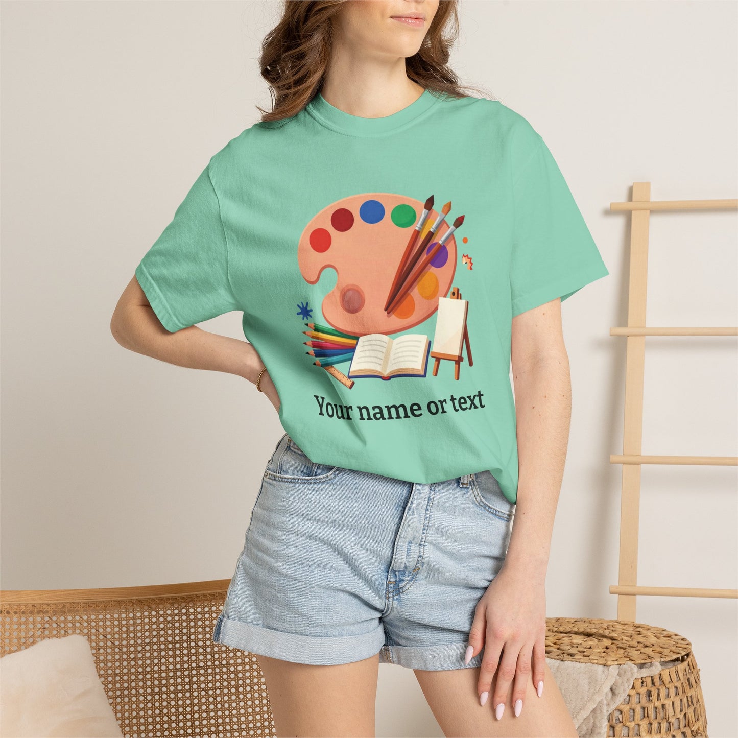 Personalized Artist Palette Tee — Art Teacher & Painter Gift (Add Your Name)
