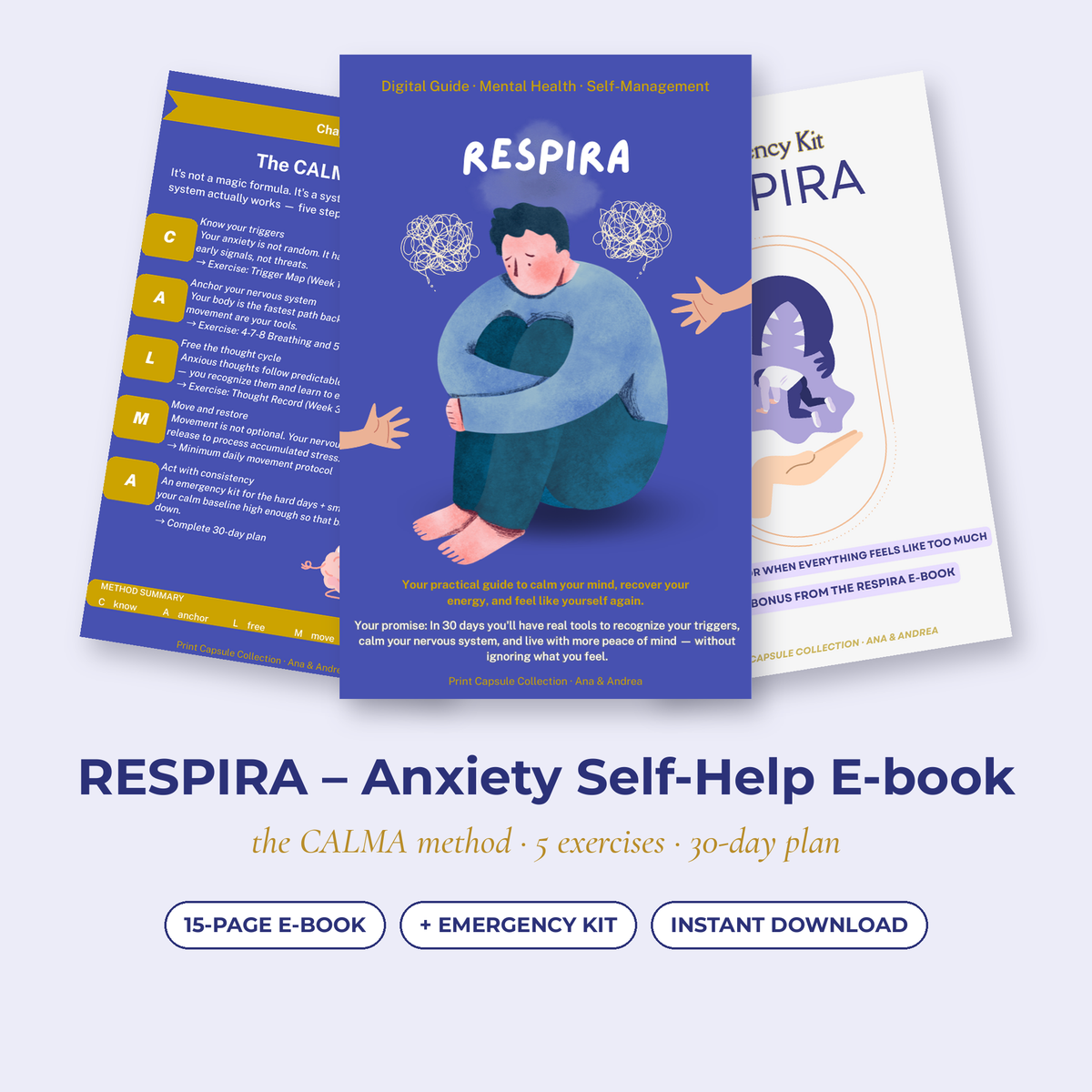 RESPIRA anxiety self-help e-book cover with Emergency Kit
